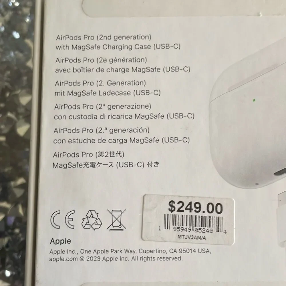 Empty box for apple AirPods Pro (2nd generation) includes 6 replacement earbuds